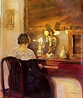 Playing Canvas Paintings - A Lady Playing the Spinet